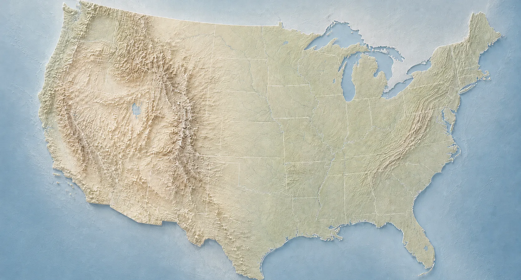 Relief map of the United States showing Lykes Cartage service territory